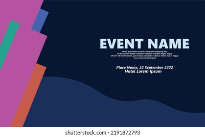 El fondo abstracto vintage utiliza colores oscuros y negativos con formas geométricas y ondas curvadas. Adecuado para eventos, música, conciertos, banner, conferencia y seminario.