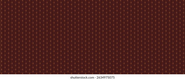 Vintage Abstract Banner. Star-Shaped Geometric Pattern. Dark Brown Vector Background.