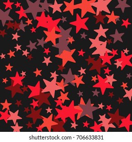 Vintage abstract black vector background with stars of confetti. Decorative pattern with multicolored stars. Old fashion illustrations of space. Holiday, glamor background 