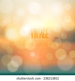 vintage abstract blur with bokeh background in summer vector design