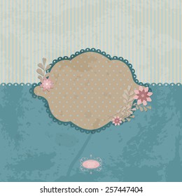 vintage abstract card background with splashes, laces and flowers. Vector illustration