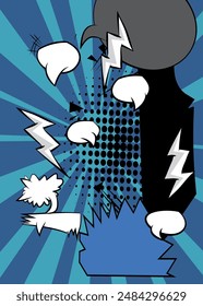 Vintage abstract cartoon backdrop, comic book background. Retro vector comics pop art design.
