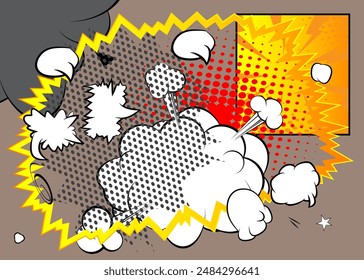 Vintage abstract cartoon backdrop, comic book background. Retro vector comics pop art design.