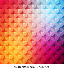 Vintage abstract circle pattern with decorative geometric circle and abstract elements. Vector colorful background.  Retro hipster style. For design flyer, leaflet, website and poster