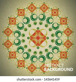 Vintage abstract circular background of complex geometric shapes
