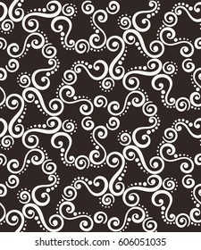 Vintage abstract curly seamless pattern. Vine ornament in Arabic style.