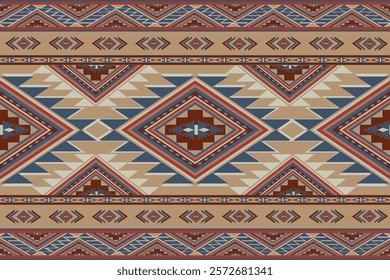 Vintage abstract Ethnic pattern. Indian Tribal ornament seamless. Aztec geometric navajo Embroidery print design for background clothing, textile, wallpaper, wrapping