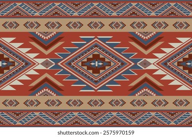 Vintage abstract Ethnic pattern. Indian Tribal ornament seamless. Aztec geometric navajo Embroidery print design for background clothing, textile, wallpaper, wrapping