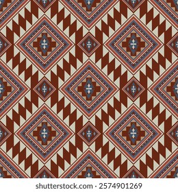 Vintage abstract Ethnic pattern seamless. Indian Tribal ornament seamless. Aztec geometric navajo Embroidery print design for background clothing, textile, wallpaper, wrapping