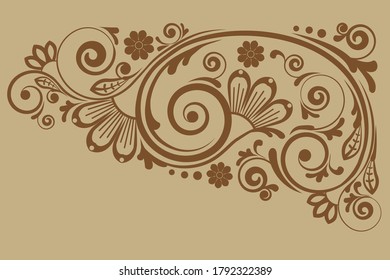 Vintage abstract floral ornament with decorative flowers for design