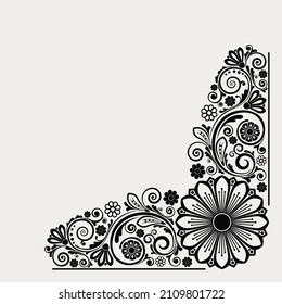 Vintage abstract floral ornament with decorative flowers for design