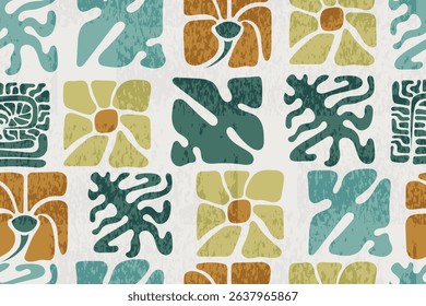 vintage abstract floral pattern or square floral pattern