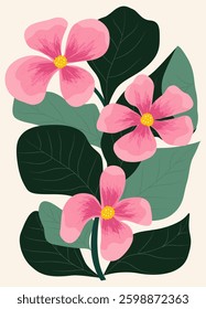 Vintage abstract floral vector set poster, modern minimalist design creative art background with abstract floral and botanical elements for cover, greeting card, invitation, template, wall decoration