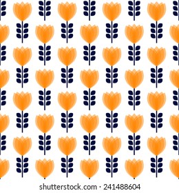Vintage abstract flower seamless pattern. Vector illustration. EPS