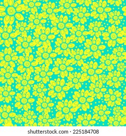 Vintage abstract flowers pattern.