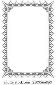 Vintage abstract frame lines for decorating A4 paper. Graphic element.