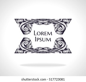 Vintage abstract frame.Fantasy element. Vector isolated illustration.