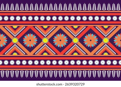 Vintage abstract geometric ethnic pattern. Native fabric home decoration traditional embroidery pattern seamless background. Design for fabric, art, wallpaper, textile, wrapping. Vector Illustration