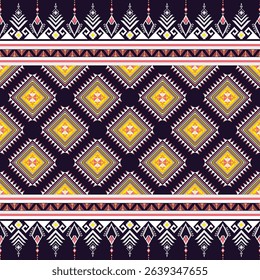 Vintage abstract geometric ethnic pattern. Native fabric home decoration, traditional embroidery, Tribal pattern background. Design for fabric, art, wallpaper, textile, wrapping. Vector Illustration