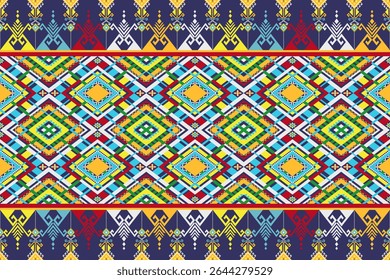 Vintage abstract geometric ethnic pattern. Aztec fabric home decoration traditional embroidery pattern seamless background. Design for fabric, art, wallpaper, textile, wrapping. Vector Illustration