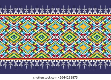 Vintage abstract geometric ethnic pattern. Aztec fabric home decoration traditional embroidery pattern seamless background. Design for fabric, art, wallpaper, textile, wrapping. Vector Illustration