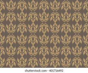Vintage Abstract geometric floral classic pattern ornament. Vector background for cards, web, fabric, textures, wallpapers, tile, mosaic. Brown color 