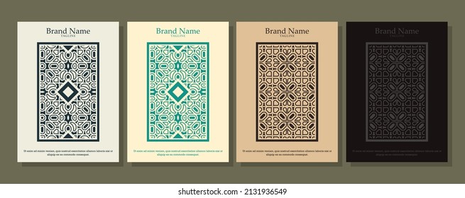 vintage abstract geometric pattern cover template