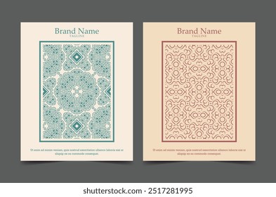 vintage abstract geometric pattern cover template