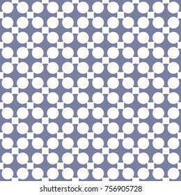 Vintage abstract geometric seamless pattern. Ornamental background in pastel colors, blue serenity and white. Vector texture with cross shapes, grid, lattice, repeat tiles. Design for decor, fabric