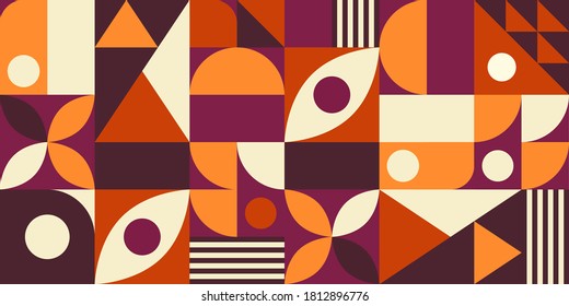 vintage abstract geometric shapes pattern vector illustration