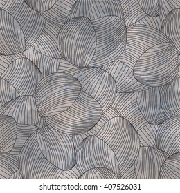 Vintage abstract hand-drawn pattern, grunge waves background. Gorgeous stone floral background. Vector Illustration