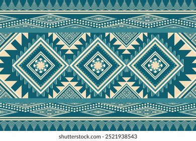 Antiguas abstracto ikat geométrico sin patrón étnico. Fondo de bordado tradicional tribal de tela nativa. Diseño para tela, arte, Fondo de pantalla, textil, envoltura. - Vector, Ilustración.