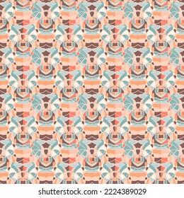 Ornamento vintage de línea abstracta interminable mosaico lineal dibujado a mano sin fisuras. Diseño para tela, impresión textil, papel de envoltura, cubierta. Ilustración del vector