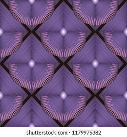 Vintage abstract modern vector 3d seamless pattern. Purple violet ornamental geometric background. Ornate decorative beautiful ornaments. Floral decorative design. Luxury wallpaper. Surface texture