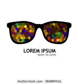 Vintage abstract mosaic glasses. vector 