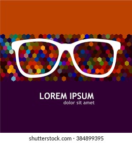 Vintage abstract mosaic glasses. vector 