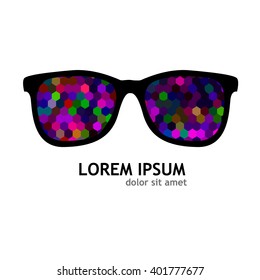 Vintage abstract mosaic glasses. vector 