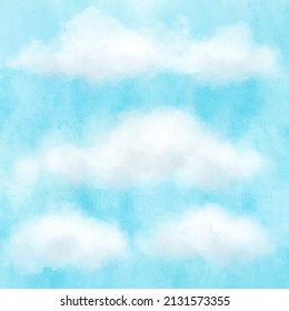 Vintage abstract nature blue sky with clouds