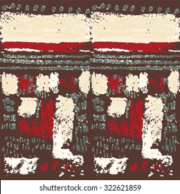 Vintage abstract pattern with brushed lines in grey, red and white colors. Vector hand drawn plaid texture for web, print, fabric, textile, background, fashion, paper