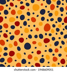 Vintage abstract pattern with colorful spots. Bright vector motley background