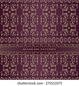 Vintage abstract pattern with floral ornaments. Ornate lace background in oriental style.