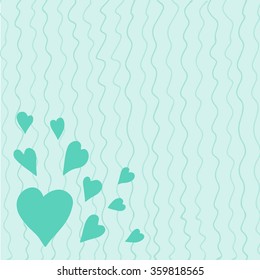 Vintage abstract pattern of hearts. Hand drawn. Valentine's Day