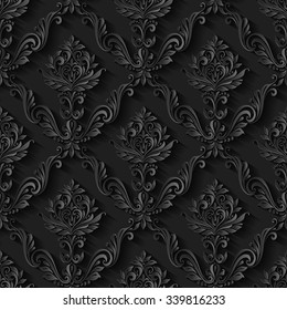Vintage abstract pattern seamless background floral foliage