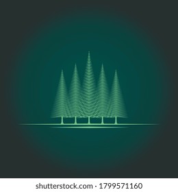 Vintage abstract pine tree retro logo design