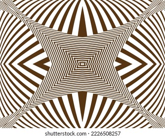 Vintage abstract psychedelic stripes for digital wallpaper design. Line art pattern. Monochrome design. Vector print template. Geometry curve lines pattern