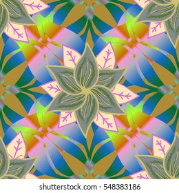 Vintage abstract seamless pattern. Flowers background. vector illustration texture.