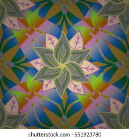 Vintage abstract seamless pattern. Flowers background. vector illustration texture. Radial gradient shape.