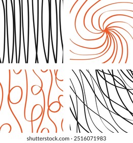 Padrão sem emenda abstrato vintage com linhas geométricas e desenhos retrô