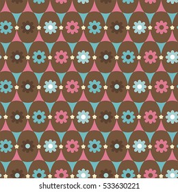 Vintage abstract seamless pattern. Vector textured background. Modern geometric decorative illustration