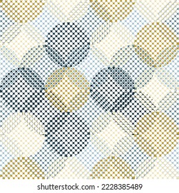 Vintage abstract seamless pattern.Vector modern seamless colorful geometry pattern circles overlapping, color abstract geometric background, wallpaper print.